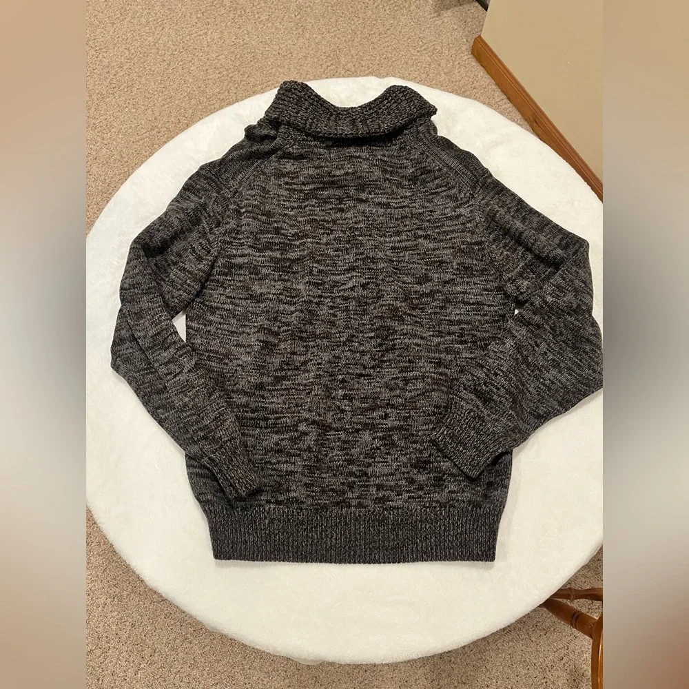 Men’s Original Weatherproof Vintage Sweater Size Large Black/Grey Cowl Neck - Picture 2 of 8